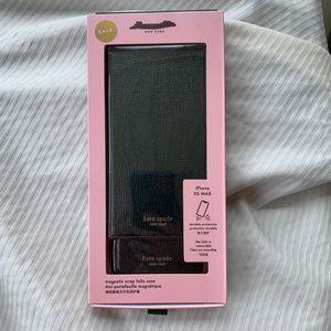 kate spade Sylvia iPhone XS / X Leather Magnetic Wrap Folio - Dark Green
